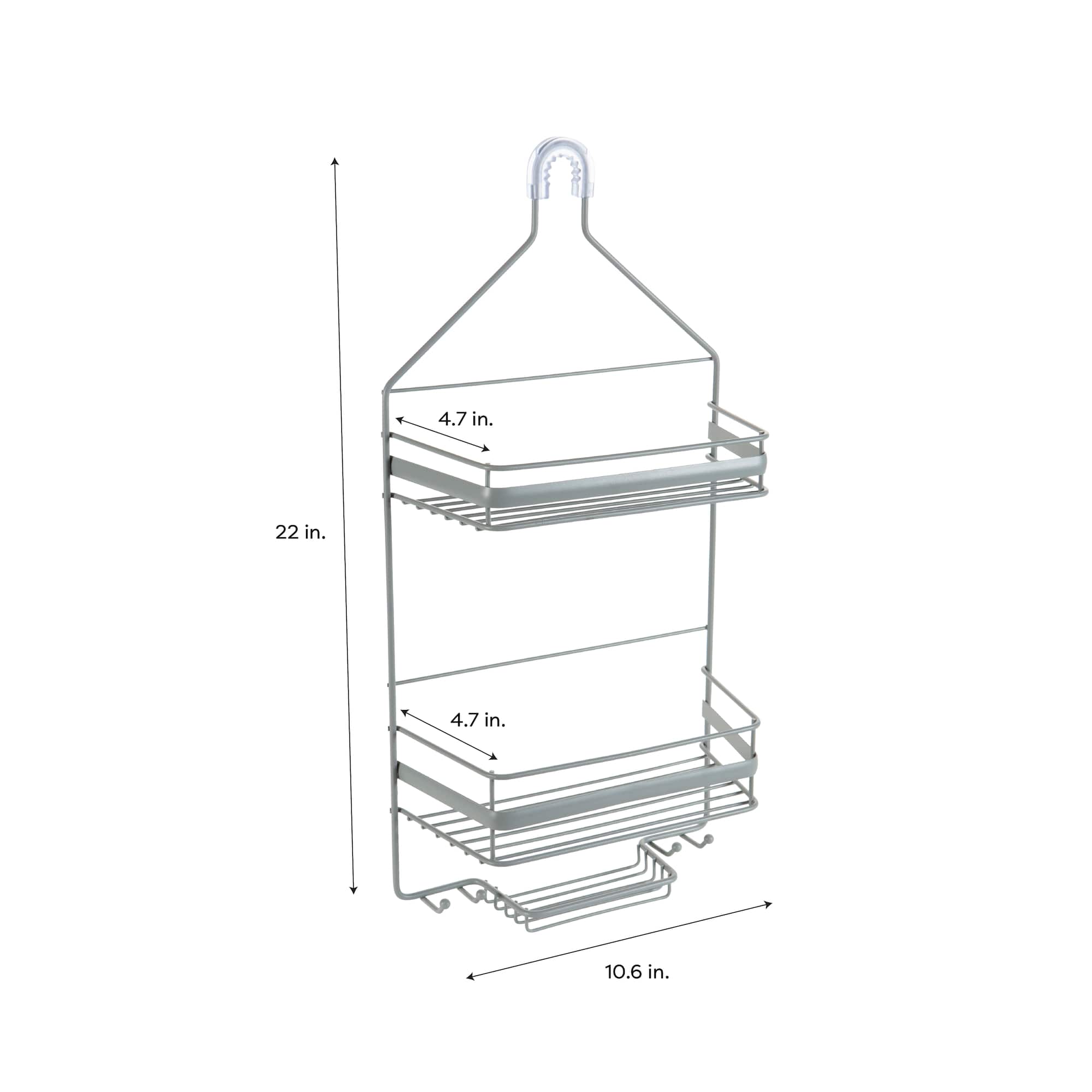 Bath Bliss 22" Gray Regency Shower Caddy